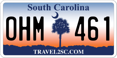 SC license plate OHM461