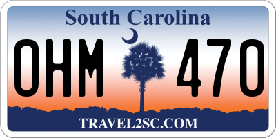 SC license plate OHM470