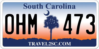 SC license plate OHM473