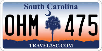 SC license plate OHM475