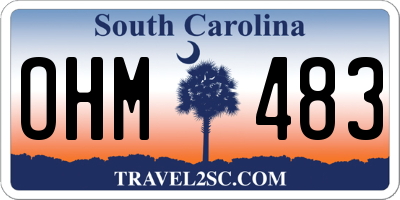 SC license plate OHM483