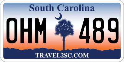 SC license plate OHM489