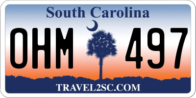 SC license plate OHM497