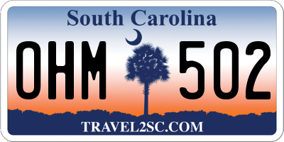 SC license plate OHM502
