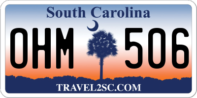 SC license plate OHM506