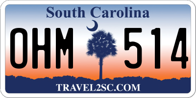 SC license plate OHM514