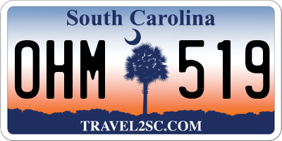 SC license plate OHM519
