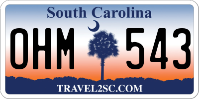 SC license plate OHM543