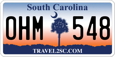 SC license plate OHM548
