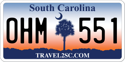 SC license plate OHM551
