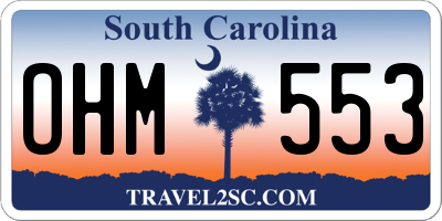 SC license plate OHM553