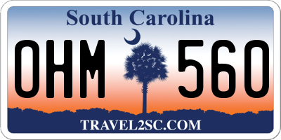 SC license plate OHM560