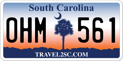 SC license plate OHM561