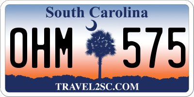 SC license plate OHM575