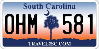SC license plate OHM581