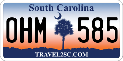 SC license plate OHM585