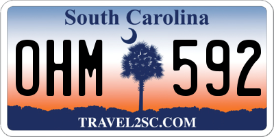 SC license plate OHM592