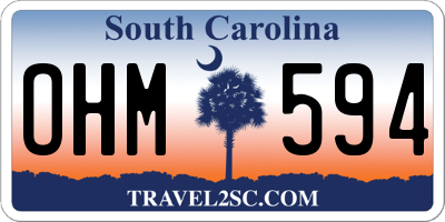 SC license plate OHM594