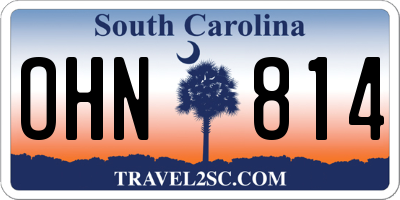 SC license plate OHN814