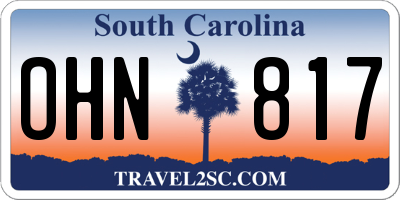 SC license plate OHN817