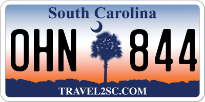 SC license plate OHN844