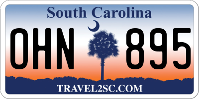 SC license plate OHN895