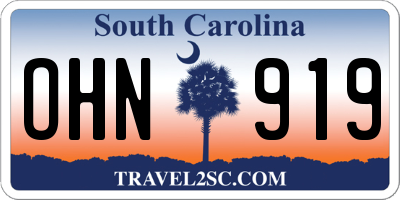 SC license plate OHN919