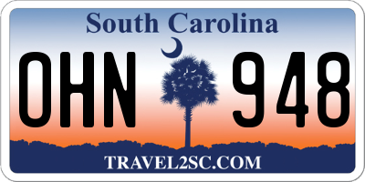 SC license plate OHN948