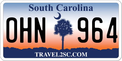 SC license plate OHN964