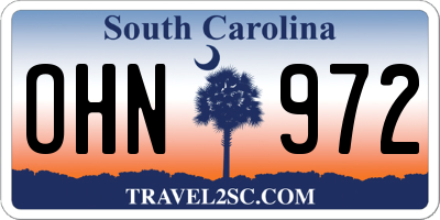 SC license plate OHN972