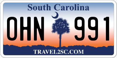 SC license plate OHN991
