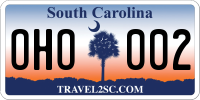 SC license plate OHO002