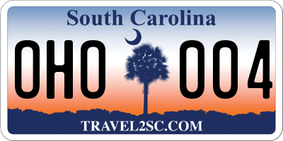 SC license plate OHO004