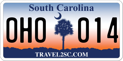 SC license plate OHO014