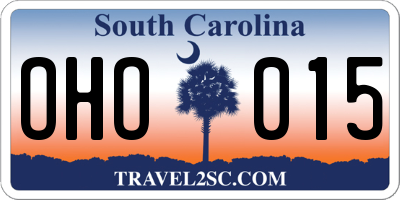 SC license plate OHO015
