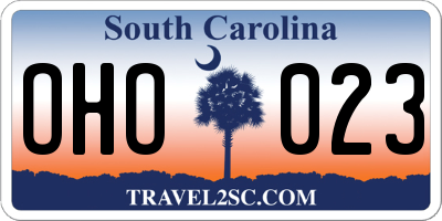 SC license plate OHO023