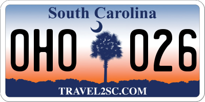 SC license plate OHO026