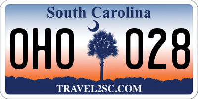 SC license plate OHO028