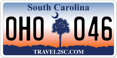 SC license plate OHO046