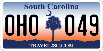 SC license plate OHO049