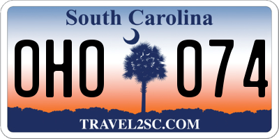 SC license plate OHO074