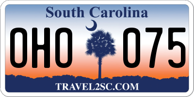 SC license plate OHO075