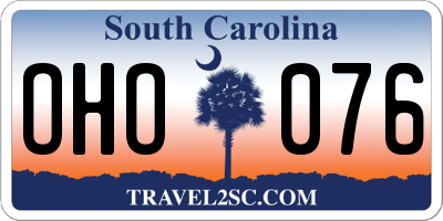 SC license plate OHO076