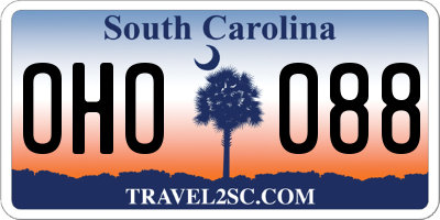 SC license plate OHO088