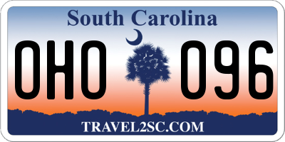 SC license plate OHO096