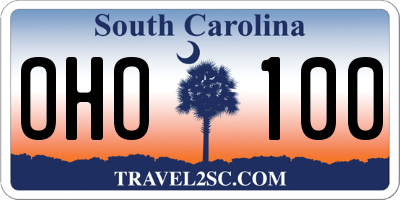 SC license plate OHO100