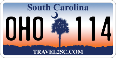 SC license plate OHO114