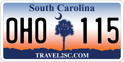 SC license plate OHO115