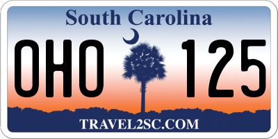 SC license plate OHO125