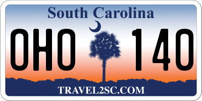 SC license plate OHO140